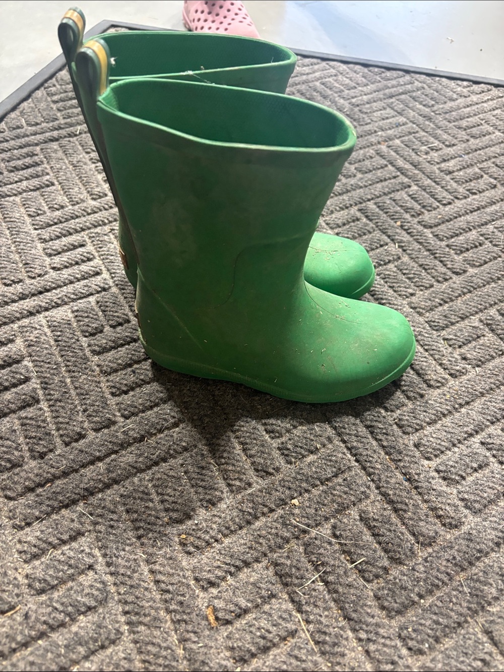 totes Kids Green Waterproof Rain Boots with Pull Tabs